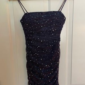 Lulu’s purple sequin dress
